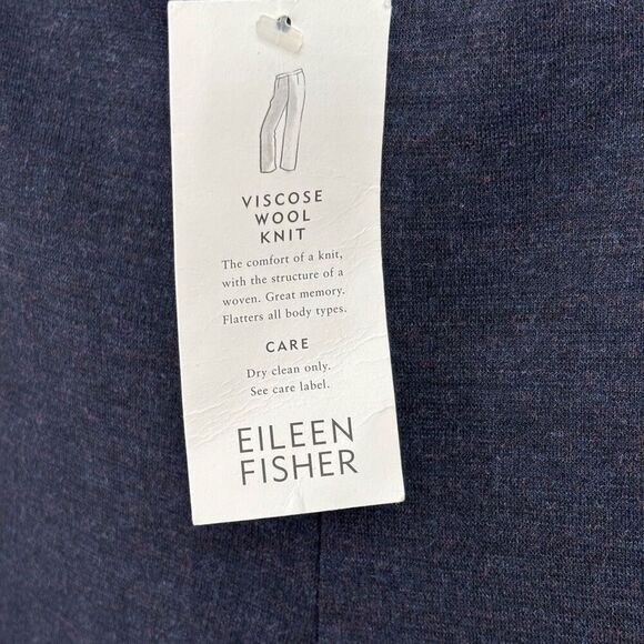 Eileen Fisher Viscose Italian Wool Knit Wide Leg Pants Gray Medium Petite NWT - Picture 3 of 7
